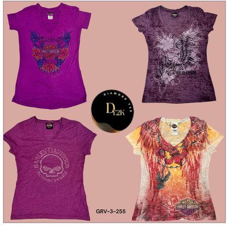 Retro Pink Harley T-Shirt – Y2K Aesthetic Meets Streetwear  (GRV-3-255)