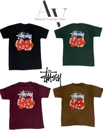 T-shirts DICE ORANGE STUSSY (style retravaillé)