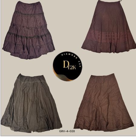 Y2K Brown Cotton Skirt – Nostalgic Vibes with a Modern Twist (GRV-4-028)