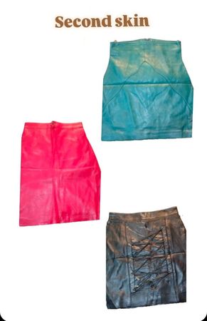 Jupe en cuir vintage pour femme - 5 pièces