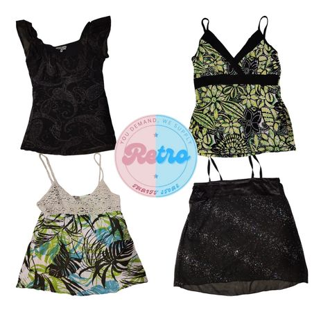 Y2K Cami Top Vintage Vibras Terrenales: 10 Pcs