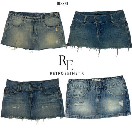 Y2K Britney Era Denim Micro Mini Skirts (RE-829)