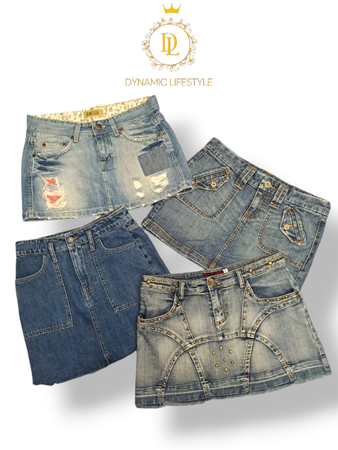 Denim mini and midi skirts 100 pieces