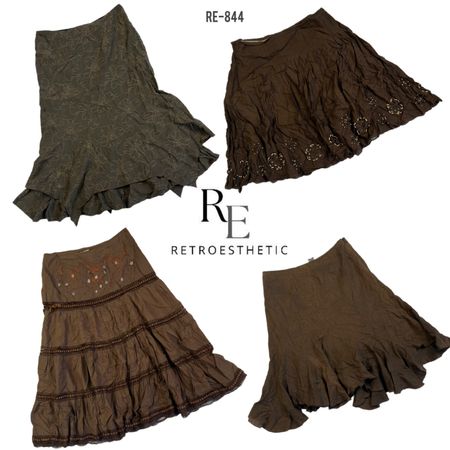 Y2K Gothic Braune Fairy Baumwollröcke (RE-844)