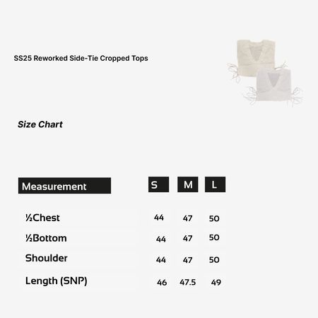 SS25 Upcycled Side-Tie Cropped Tops