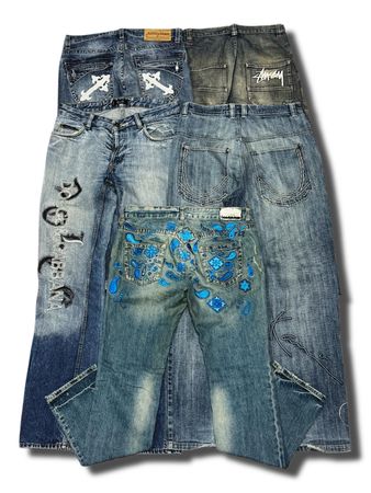 Jean brodé japonais Y2K Hip Hop (AS-6)