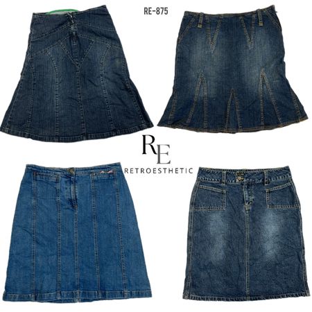 Y2K Britney Era Denim Midi Skirts (RE-875)