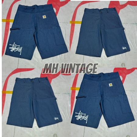 Carhartt X Stussy Rework Style  Shorts Blue color