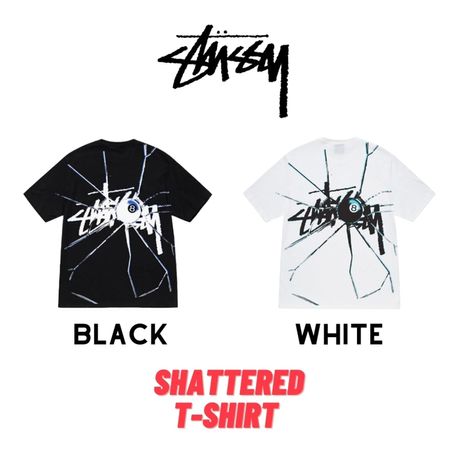 Stussy Rework Style T-shirts Noirs et Blancs Brisés 20 pcs