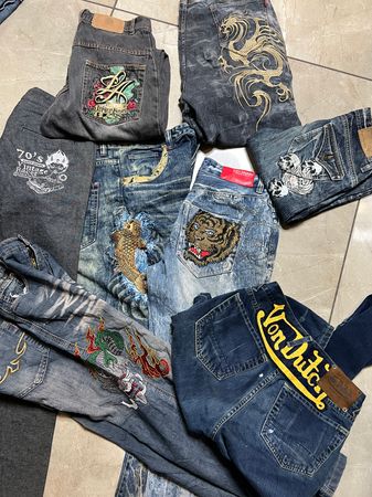 Jeans Bordados Y2K