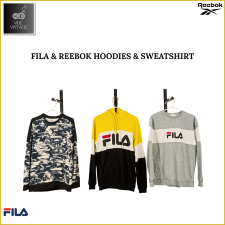 FILA & REEBOK HOODIES & SWEATSHIRTS - 16 PCS (BUNDLE 2)