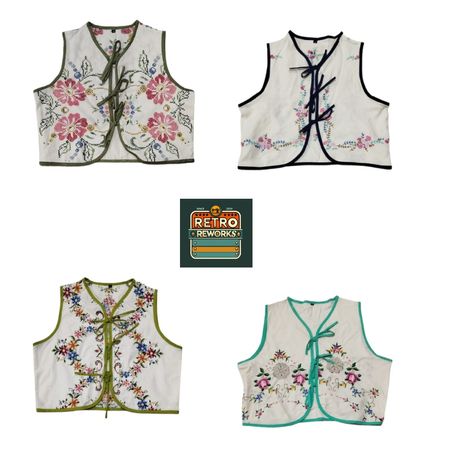 Ss25 Upcycled Front Tie Linen Tops