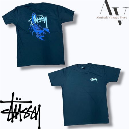 Stüssy rework style Scorpions logo black T shirts