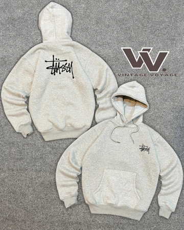Stüssy rework style Grey fleece hoodies MOQ 20pcs #19425