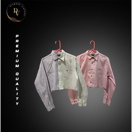 Upcycled Polo Ralph Lauren Half and Half Crop Top 25 Piece