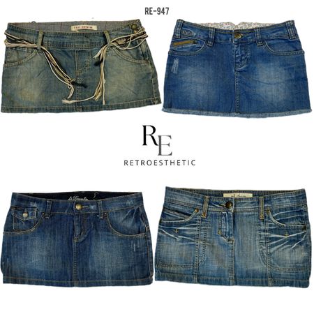 Y2K Britney Era Denim Micro Mini Skirts (RE-947)