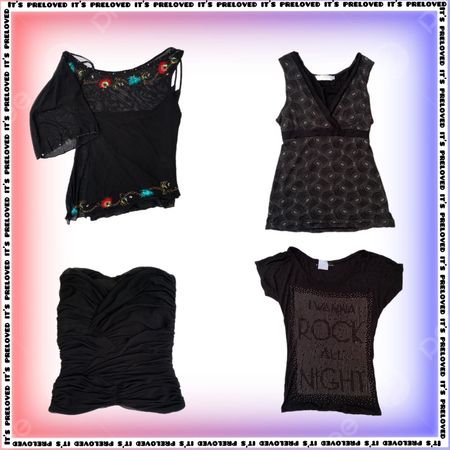 All Styles Y2K Black Tops Mix (SS-1007)