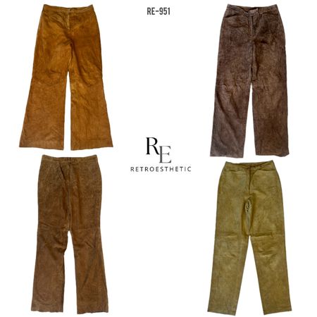 Y2K Suede Flared Pants (RE-951)