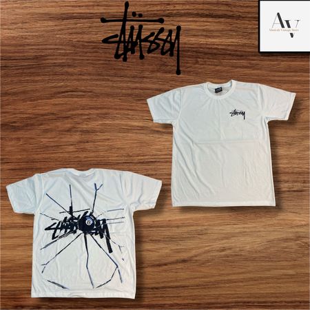 Stussy rework style shattered white t shirts