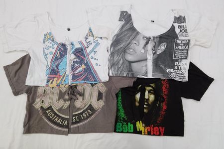 CR4200 Upcycled Musik Crop Tops - 17 Stück