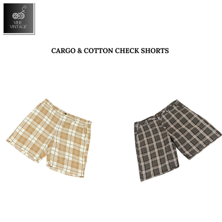 CARGO & COTTON CHECK SHORTS - 18 PCS
