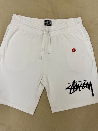Stussy rework style white fleece shorts 10 pcs