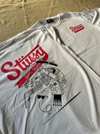 Stussy rework style white Skate Tough Tees 20 pcs
