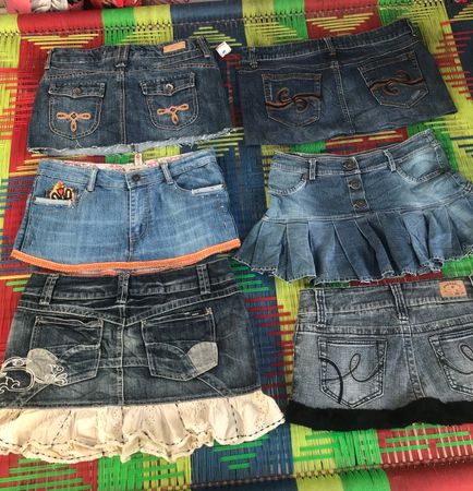 Awesome denim mini skirts