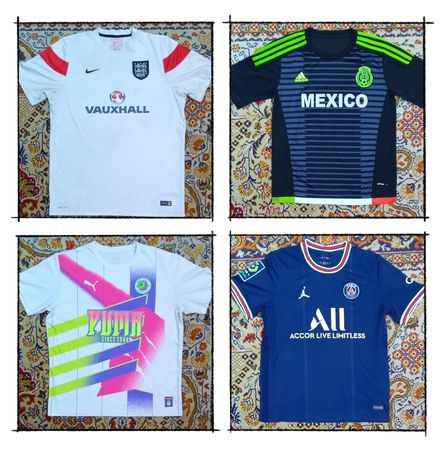 G0207 Maillots de football vintage de marque - 10 pièces