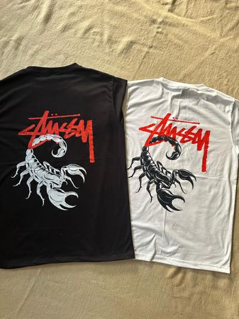 Stussy Rework Style Scorpian White and Black Tees 20 pcs