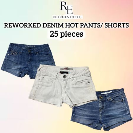 Pantalons courts / Shorts Y2K recyclés (25 pièces)