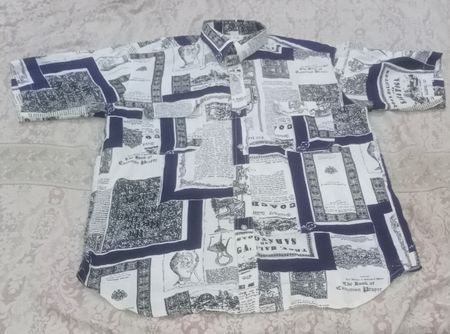 メンズハワイアンプリントシャツ