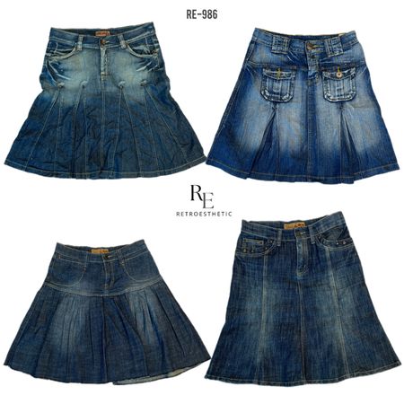 Y2K Britney Era Denim Midi Skirts (RE-986)