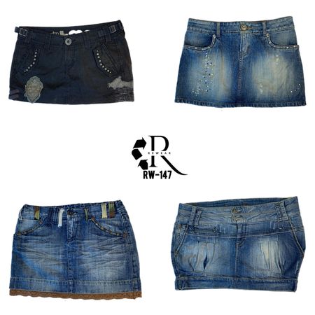 Y2K IT Girl Denim Micro Mini Skirts (RW-147)