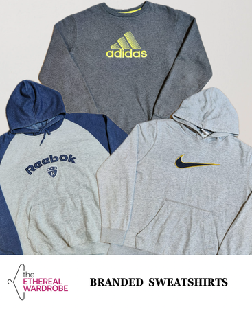 10pcs Sweatshirts with Vintage pcs including Nike, Adidas, Reebok & other brands (RN: 1088)