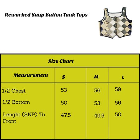 SS25 Upcycled Snap Button Tank Top