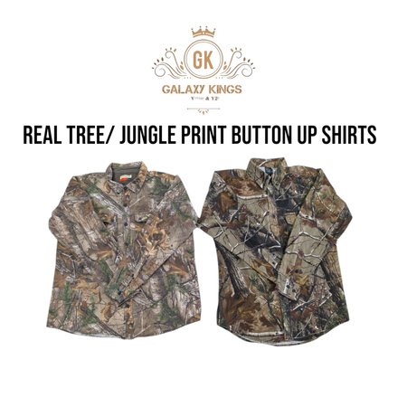Real Tree and Jungle Print Button Up Shirts
