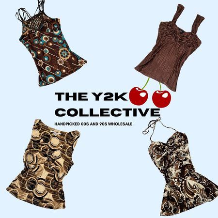 Y2K European Ibiza Boho Girl Cami and Halter Tops Mix (TEC06)