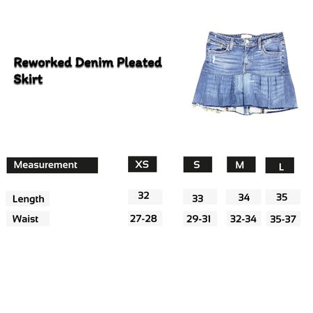 SS25 Upcycled Denim Pleated Skirt