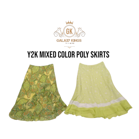 Jupes en polyester de couleur mixte Y2k