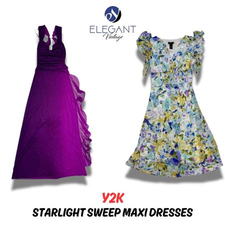 Y2K Starlight Sweep Maxi Dresses - 12 pieces - EV0269