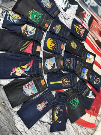 Baggy Hip Hop Embroidered Jeans