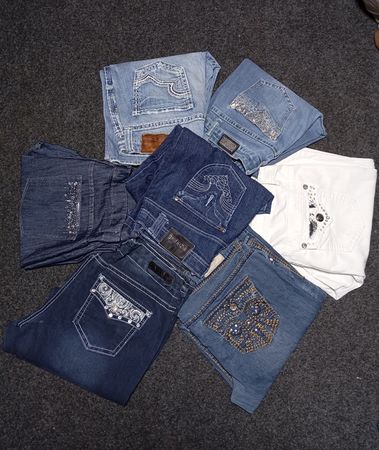 Y2K bestickte Bootcut-Jeans