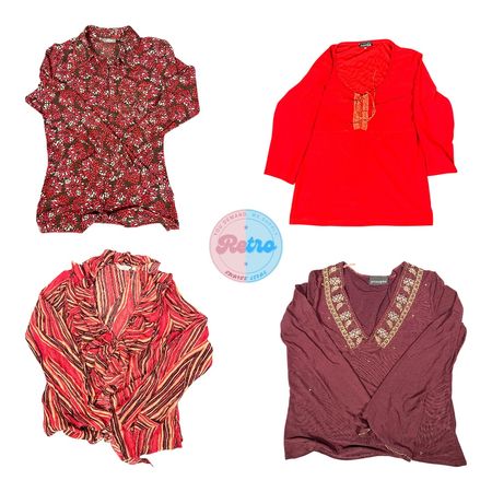 Y2K Rojo Carmesí Ropa para Mujeres: 10 Piezas