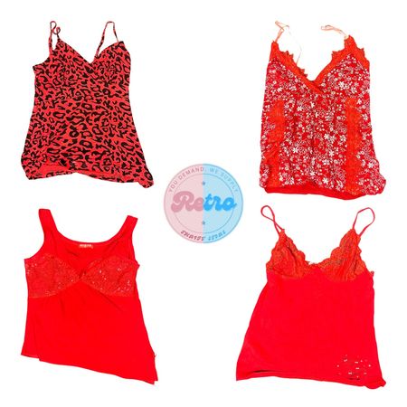 Conjunto Inspirado en Y2K Rubí Carmesí: 10 Pzs