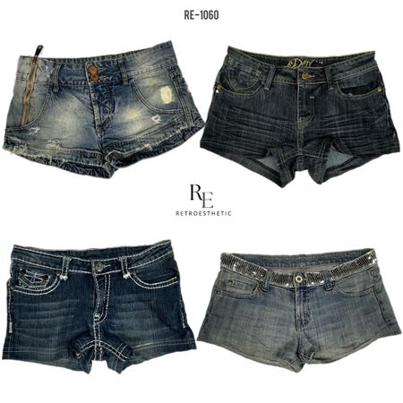 Y2K IT Girl Denim Micro Mini Shorts (RE-1060)