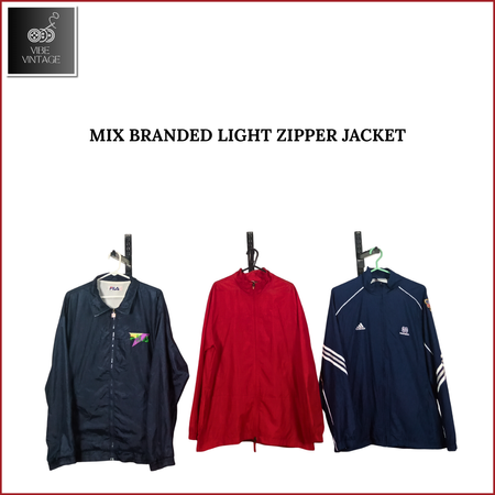 MIX BRANDED LIGHT ZIPPER JACKETS - 10 PCS (BUNDLE 02)