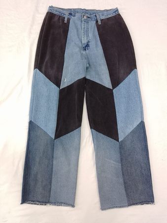 CV0026 Upcycled Daimond Patch Pants.