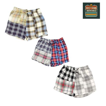 SS25 Upcycled Flannel Patchwork Short