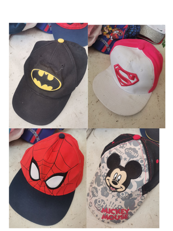 Cartoon & Superhero Caps – Kids Character Hats/caps – Batman, Spider-Man, Mickey, Superman (Pack of 50)